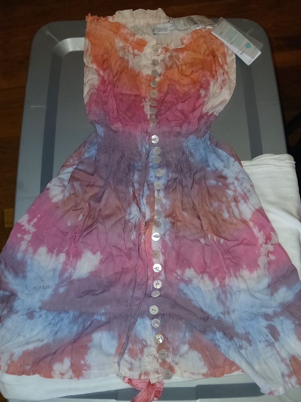 Tiare Hawaii Island Orange Strapless Sundress